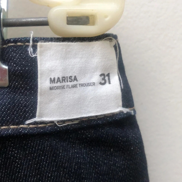 Hudson Jeans Marisa Flare Mid rise Flare Trouser wide leg Size 31 Dark Wash Blue - Picture 8 of 14